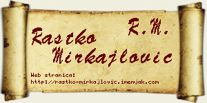 Rastko Mirkajlović vizit kartica